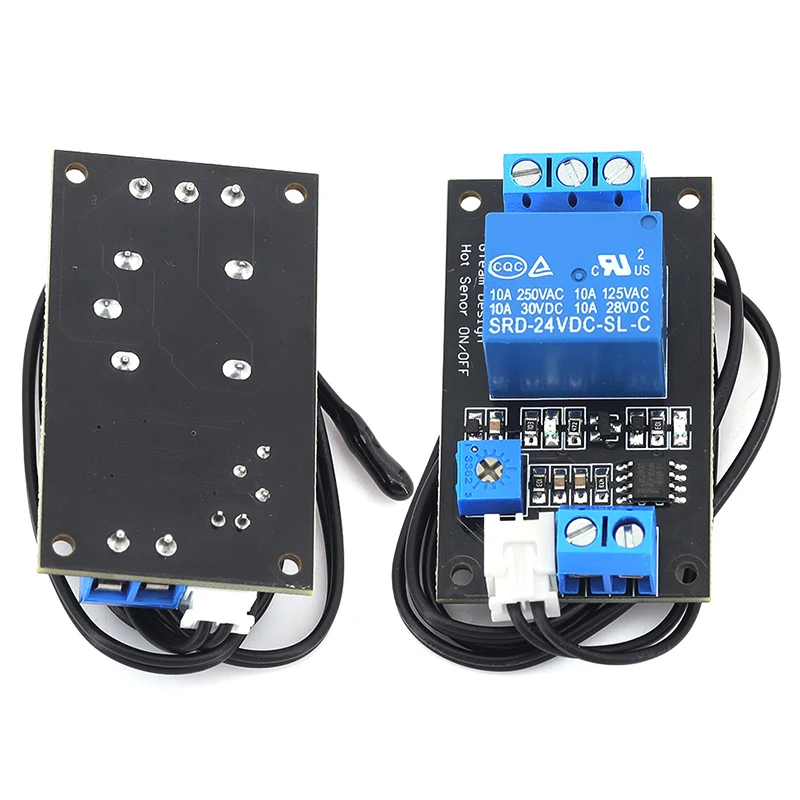 Stlxy Thermistor Temperature Control Relay Module DC 5V 12V 24V Adjustable Temp Detect Switch Thermal Sensor Control Board