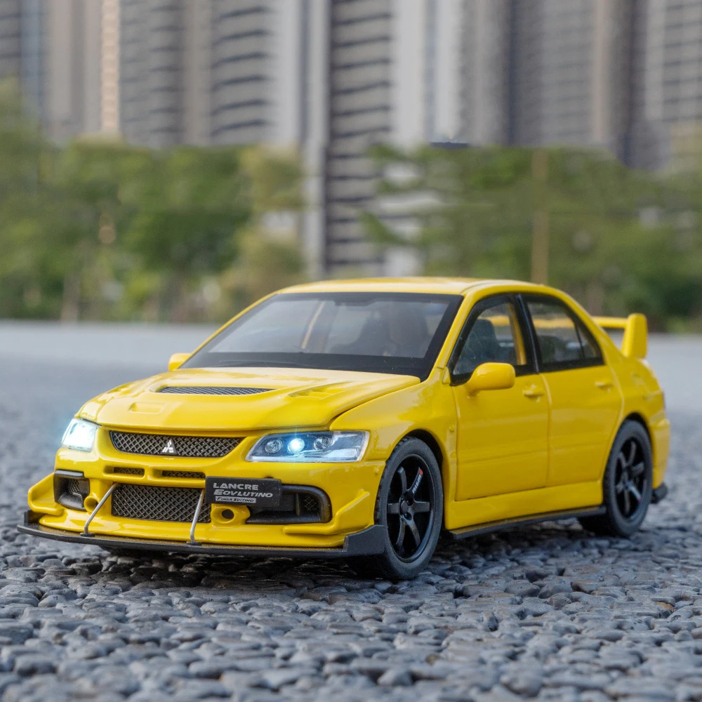 1:32 Lancer Evolution EVO Simulation Car Model Metal Diecasts Toy Vehicles Alloy Decoration Sound Light Metal Man Kids Gift Boy