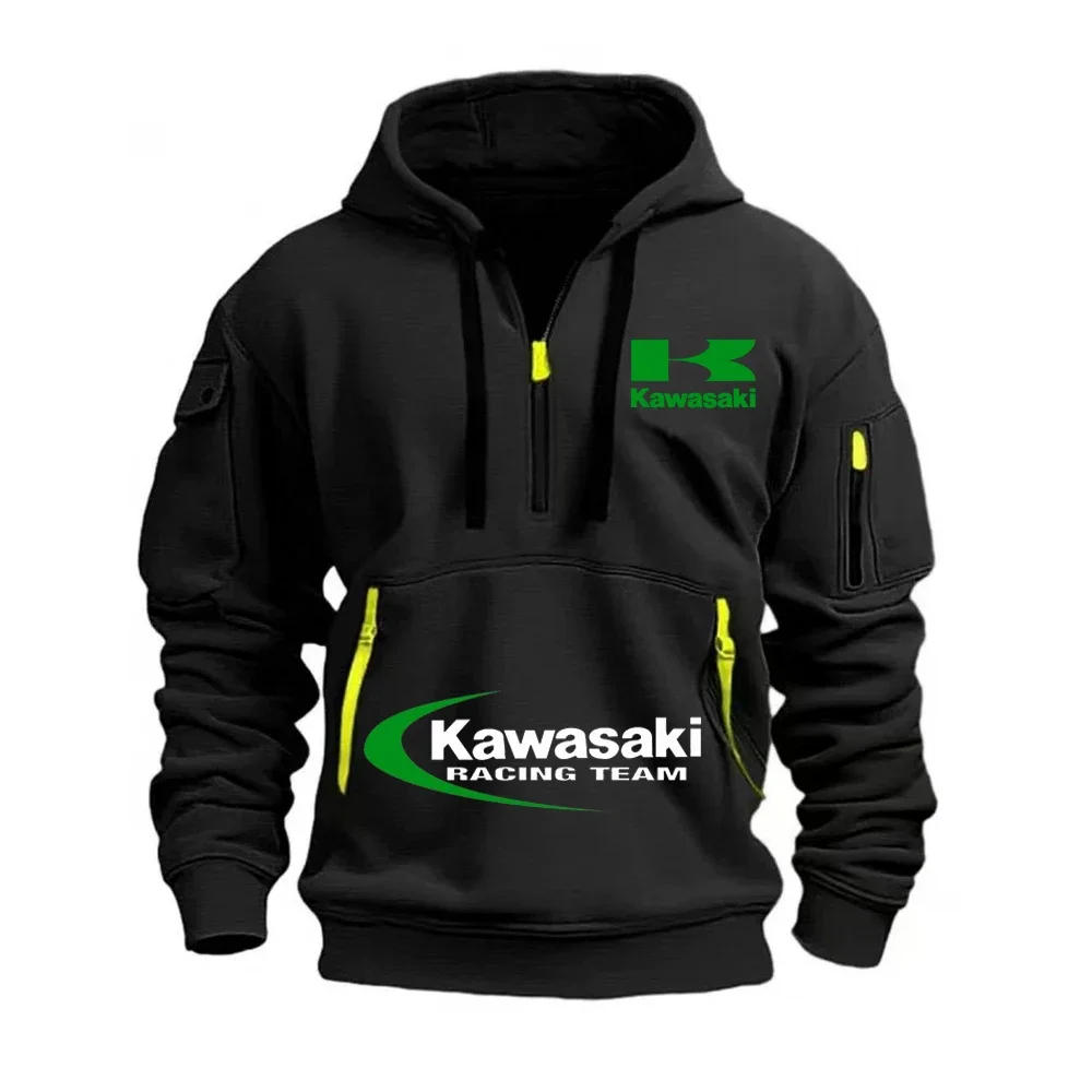 

Kawasaki Logo 2025 New Men's Half Zipper Outdoor Extreme Sports Enthusiast Hoodie Spring and Autumn Casual Sports Hoodie