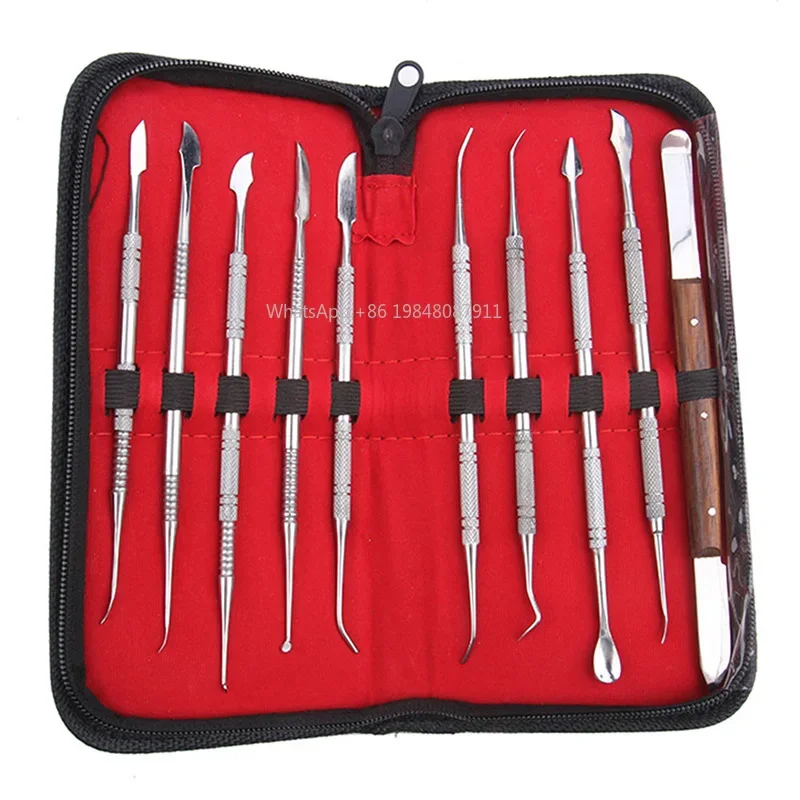 Dentals Stainless Steel Wax Carving Knife Kit 10-piece Set