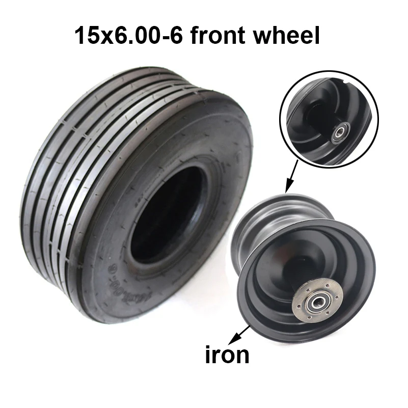 15x6.00-6 Wheel Tyre Tubeless Tire Aluminum Alloy  Hub for Small Citycoco Electric Scooter   Accessories