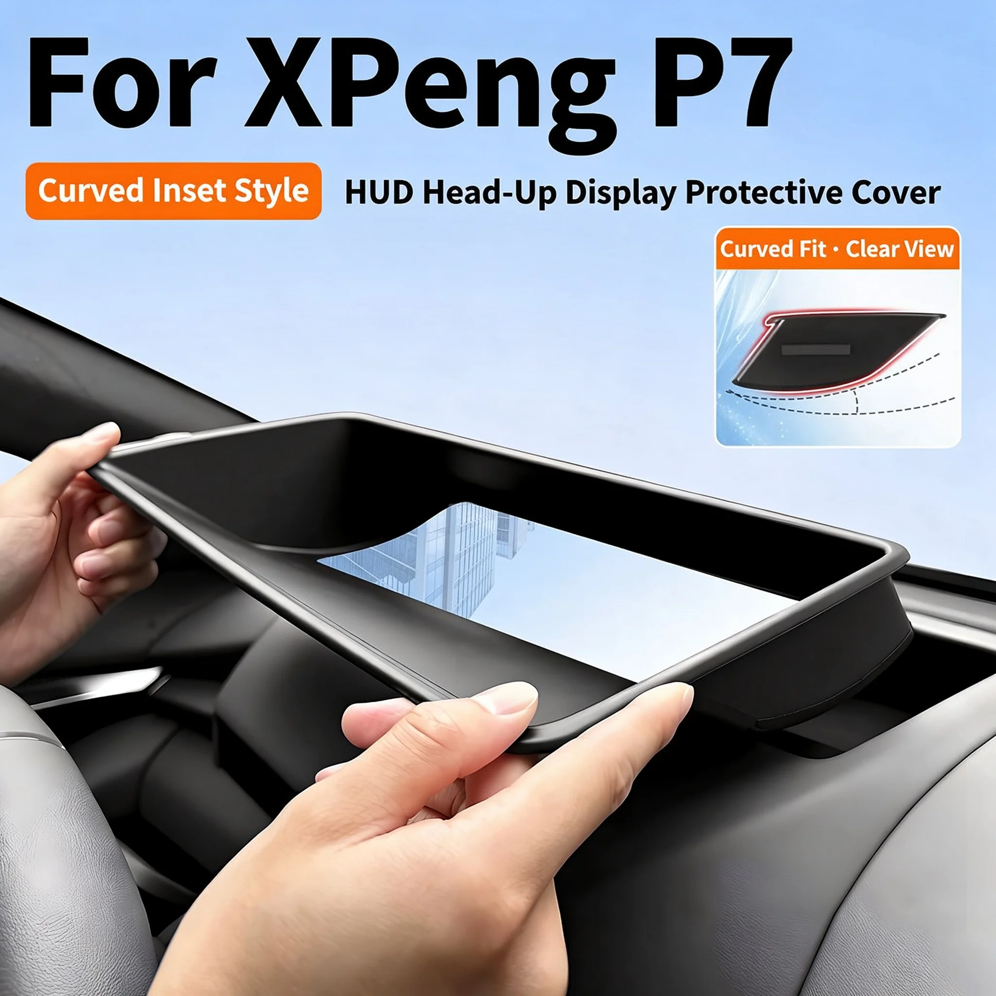 For Xpeng P7 2025 Left Hand Drive Curved Inset HUD Display Cover 1:1 OEM Molded No Reflection Car Trim