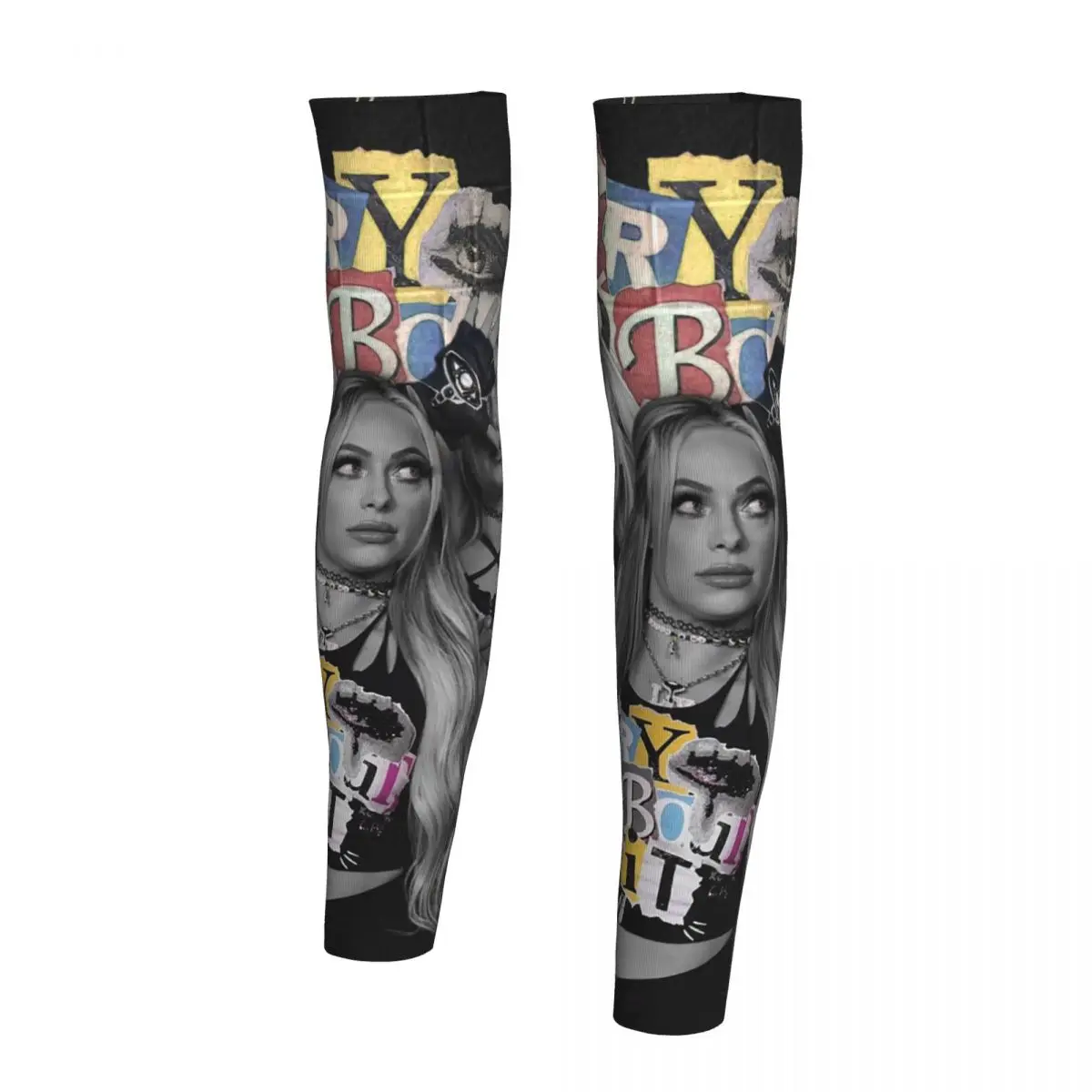 أكمام ذراع ليف مورغان للرجال والنساء للحماية من أشعة الشمس فوق البنفسجية وتغطية الوشم الرياضية والتبريد وركوب الدراجات