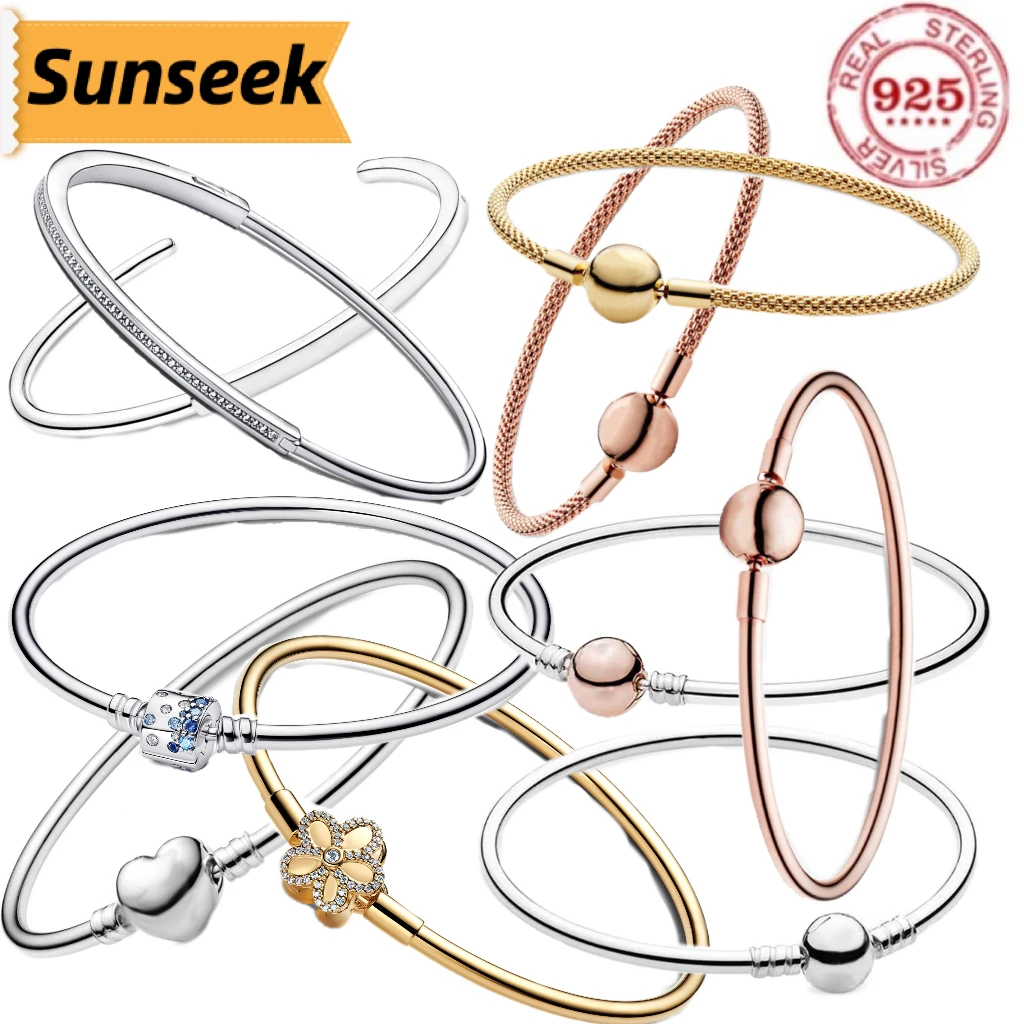 Luxury 925% silver flower round tubular design bracelet women's high-quality jewelry suitable for daily matching as accessories