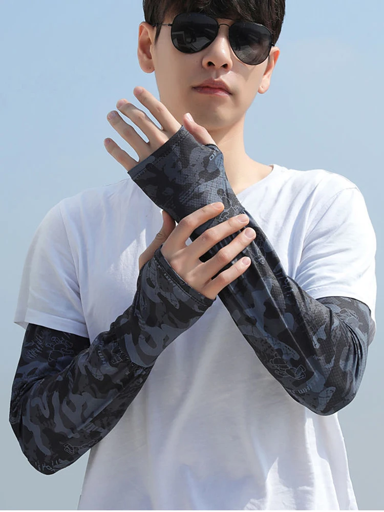 AliExpress NONE Camouflage Loose Arm Sleeves Men Women Cooling Fishing Summer Driving Breathable Cycling UV Protection Oversized Sun Sleeves