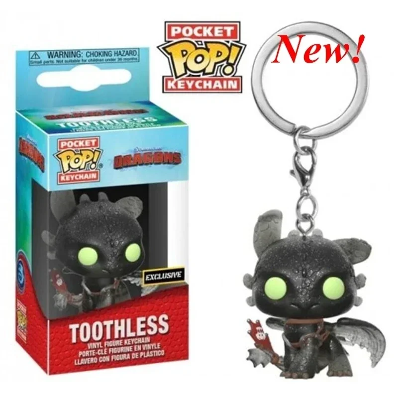 FUNKO Toothless (How to Train Your Dragon Live Action) Pocket POP Keychain Your Dragon Pendant Vinyl Figure Collection Toys Gift