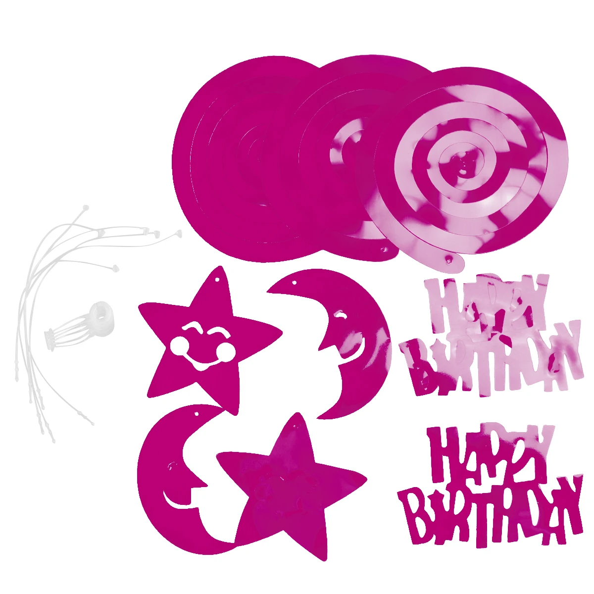 

6 Pcs Birthday Hanging Decorations Spiral Swirl Decorate Rosy Dizzy Dangler for