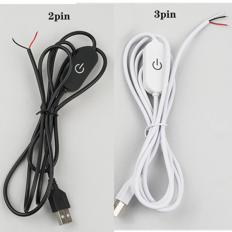

Светодиодный диммер постоянного тока 5 В, USB-кабель длиной 1,5 м с сенсорным переключателем, затемняемый 2-контактный 3-контактный удлинитель для одиночного 2 3 цвета CCT светодиодный светильник