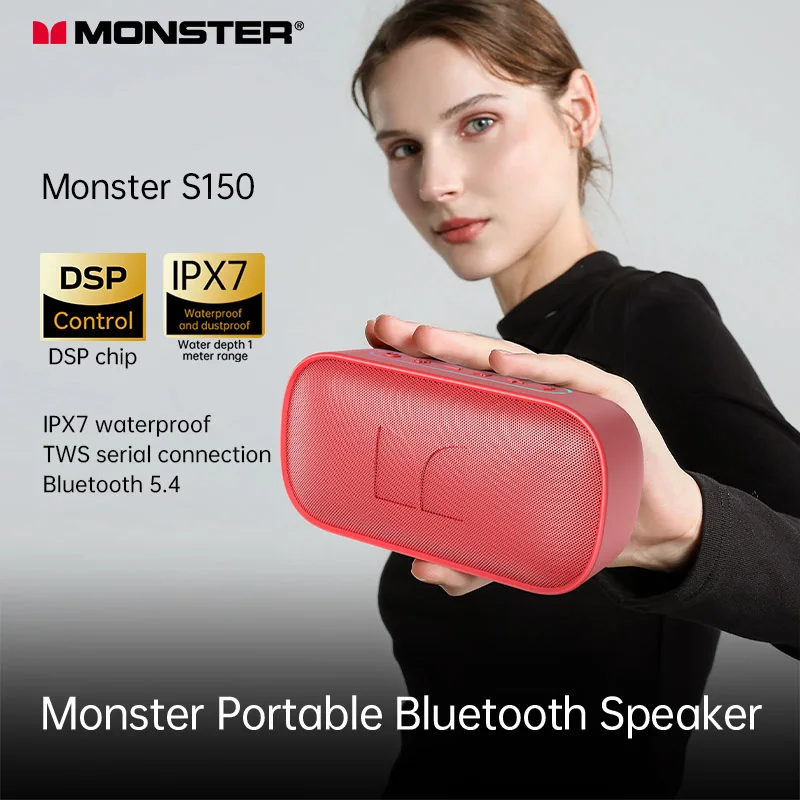 

Monster D133 Portable High Fidelity Speaker Stereo Surround Wireless Speaker Audio Player Speaker Built-in Microphone Speaker