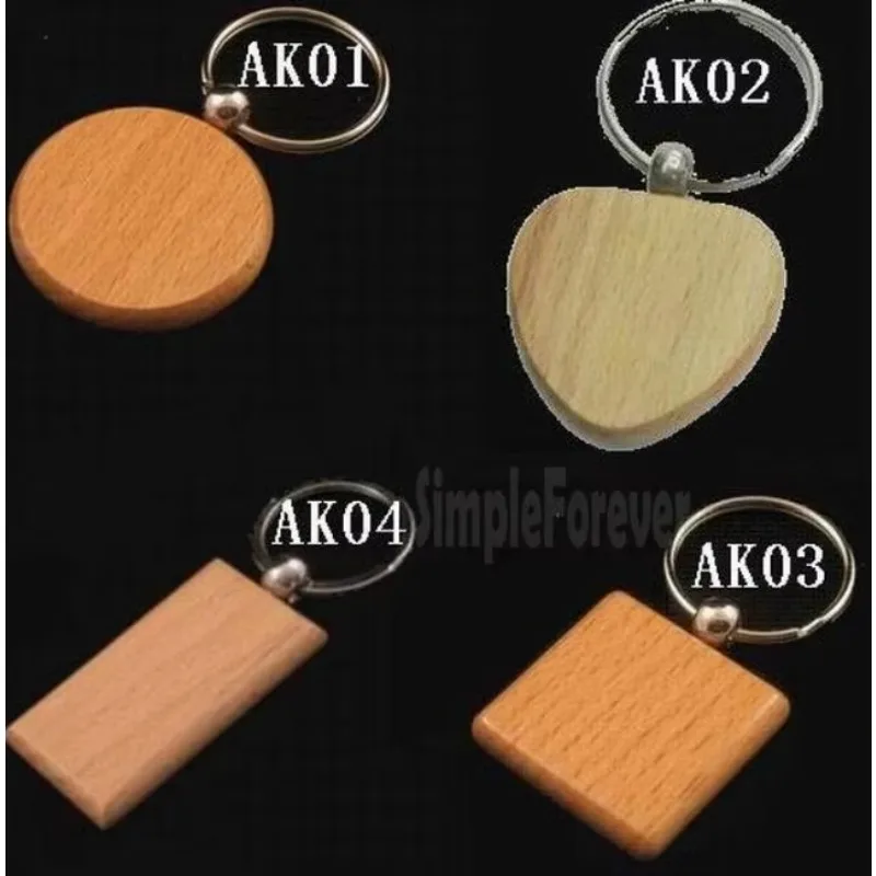 Wholesale 500pcs Blank House Wooden Key Chain DIY Promotion Customized Key Tags Promotional Gifts