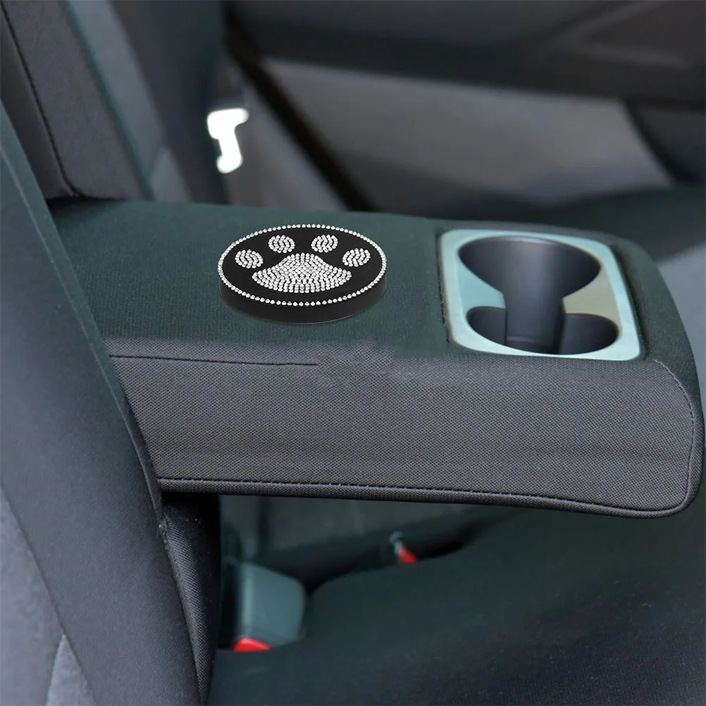 

4pcs Bling Car Console Coasters Rhinestone-Encrusted Cute Cartoon Non-Slip Drink Pads For Cars Decorative Cup Holder Accessories