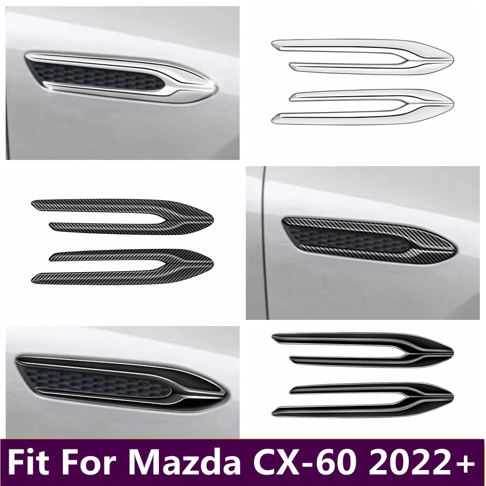 

ABS Front Air Flow Vent Fender Cover Trim Fit For Mazda CX60 CX 60 2022 2023 2024 Badge Decoration Car Accessories