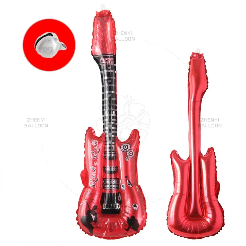 Balões de guitarra infláveis dos desenhos animados globos de ar fontes de festa balão de aniversário das crianças clássico