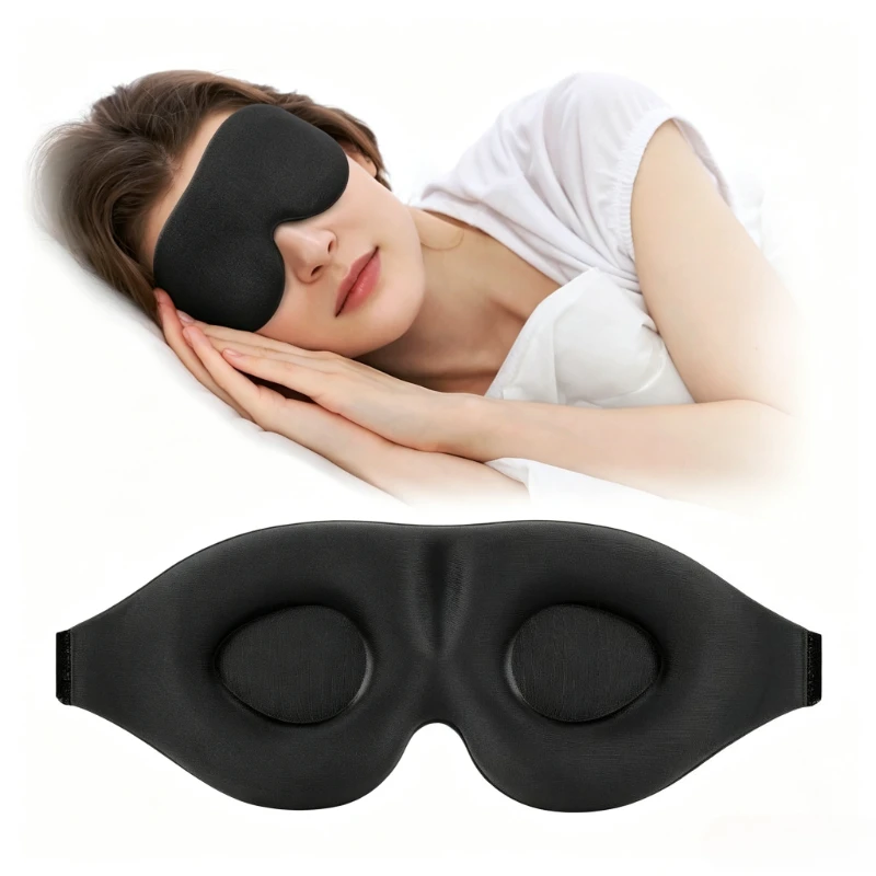 1 Stück Unisex Schlafmaske, 3D Lichtblockierende Augenmaske, Komfortables Polyester, Ideal für Rücken- und Seitenschläfer, Augenklappe, Schlafmaske