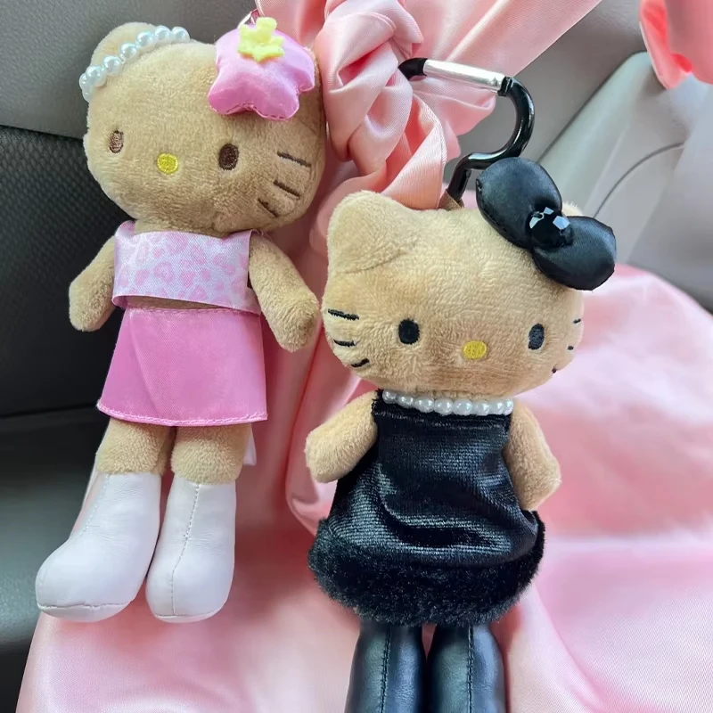 Kawaii Hello Kitty Lange Been Animatie Randapparatuur Cartoon Pop Leuke Pluche Draagbare Decoratie Sleutelhanger Meisjes Geschenken