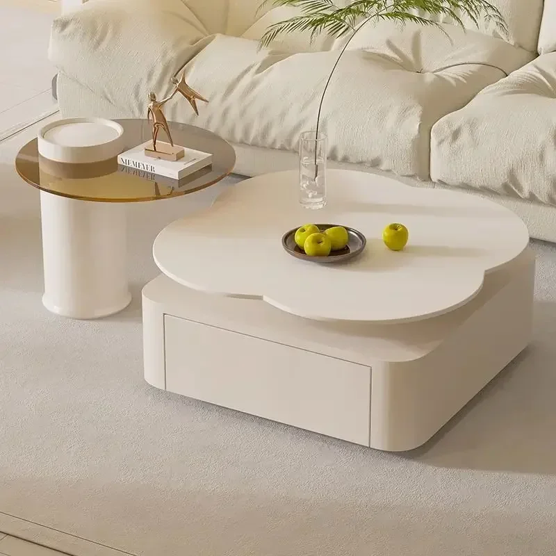 Mesa de centro moderna com flores, simples, branca, centro criativo, mesa de chá para sala de estar, luz lateral, luxo, móveis para sala de estar