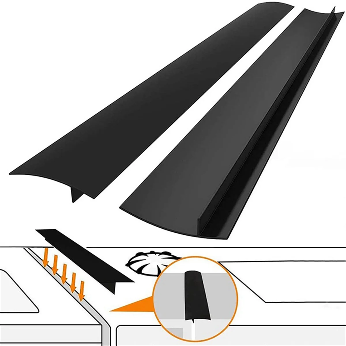 Silicone Stove Space Covers, Heat Resistant Oven Space Filler Seals Space Between Stovetop and Counter Transparent