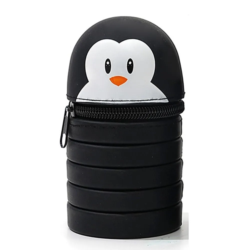 

Silicone Silicone Pencil Case With Zipper Cartoon Stationery Storage Bag Desk Organizer Stationery Animal Shape Pen Pouch