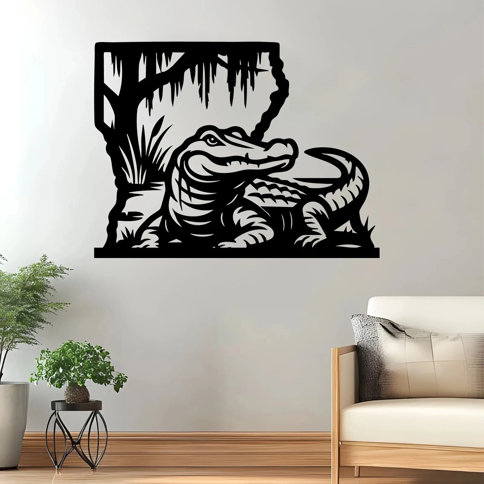 CIFBUY Iron Wall Art Alligator Metal Sign Waterproof Home Garden Backyard Decor Rustic Hanging Plaque