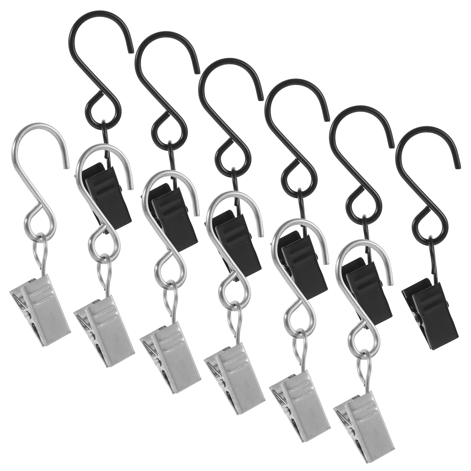 

20 PCS Curtain Hook Hanger Clips Tarp Hooks Hangers for Hanging Curtains Lamp Awning Gutter Iron Rv Light Outdoor