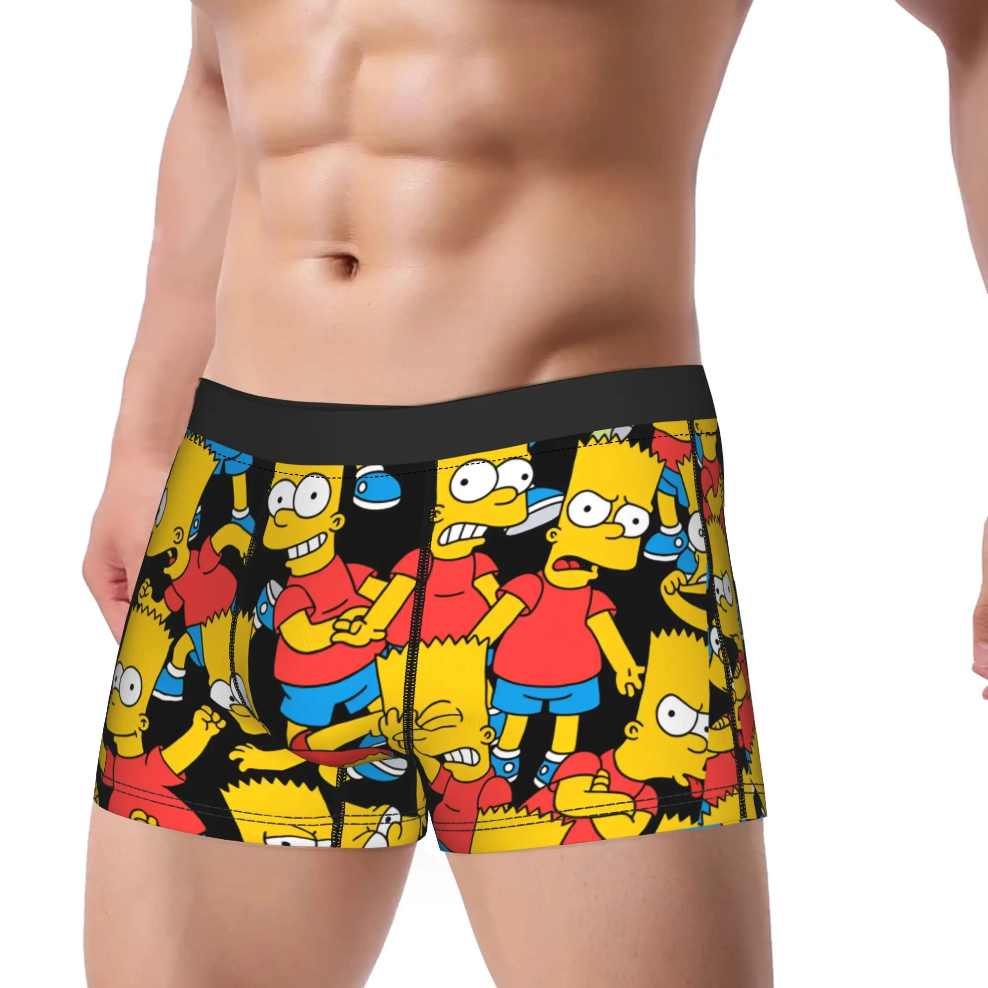 S-Simpsons Bart Character Pattern Underwear  Custom Trunk Trenky Man Underpants Funny Shorts Briefs Gift