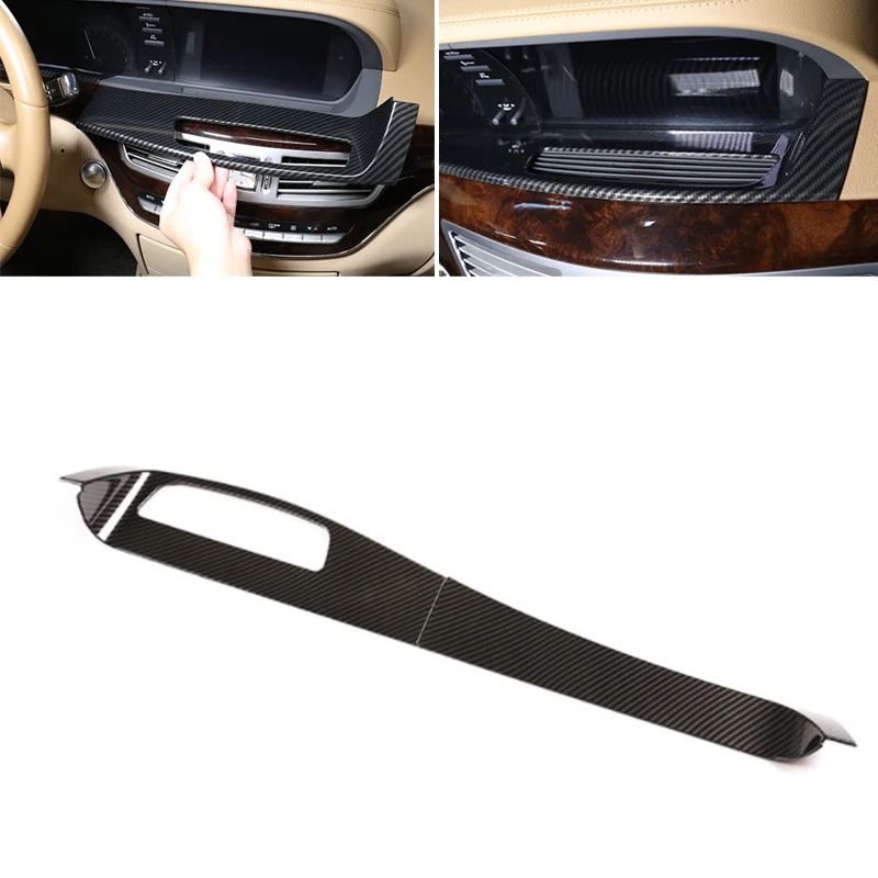 

LHD For Mercedes Benz S class W221 2008 - 2012 ABS Carbon Texture Dashboard Panel Lower Surface Board Cover Protective Trim