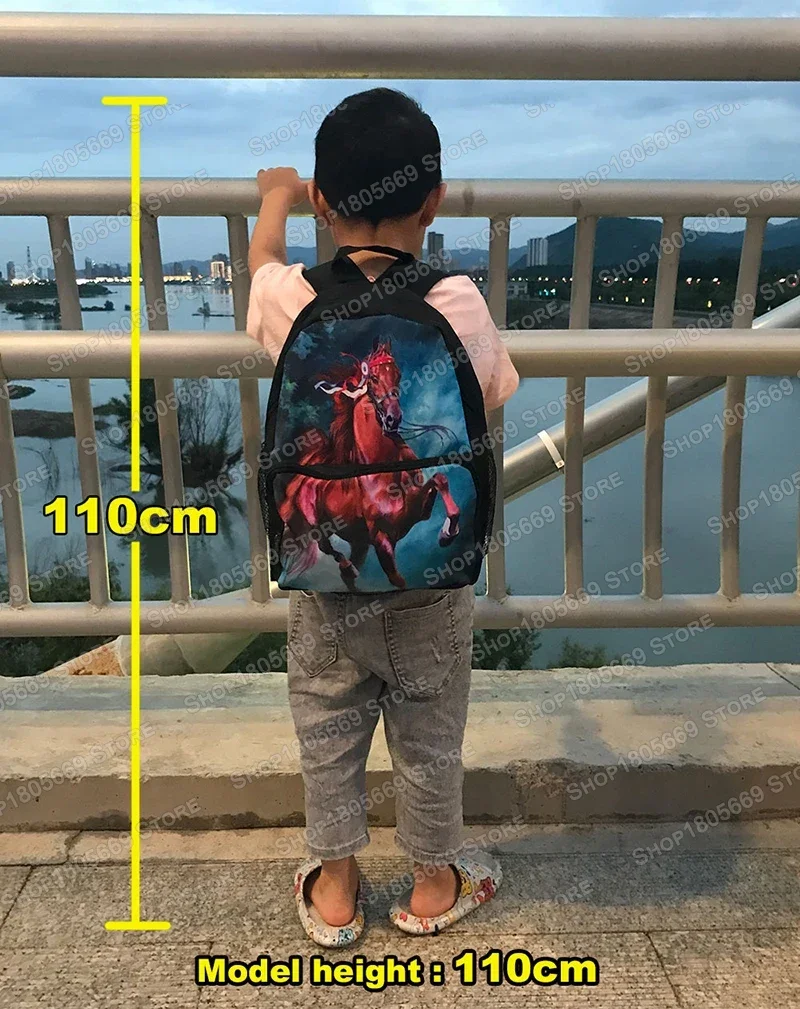 Fantasy Dark Creatures Print School Bag for Kids Unicorn Wolf Dragon Snake Student Bookbags Girls Fashion Backpack for Travel