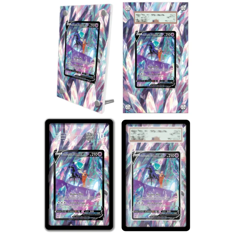 display-de-arte-anime-para-pokemon-calyrex-sword-shield-presentes-de-arte-expansivel-do-jogo-anime-estojo-protetor-de-acrilico-chaveiro-nivel-de-avaliacao