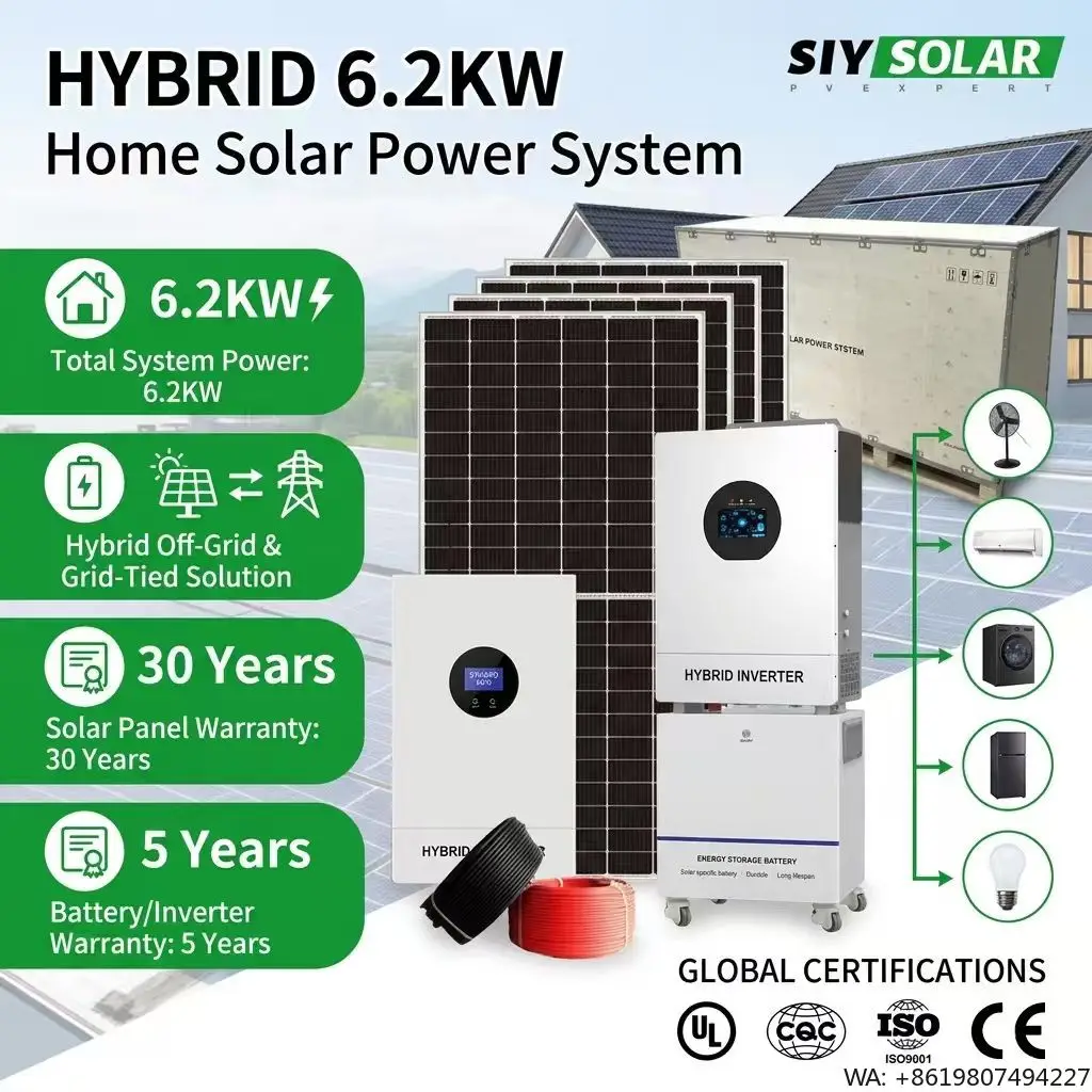Scalable 6.2KW Hybrid Solar Energy System 6200W B2B Bulk Supplier Energy Storage Modular Solution Factory Professional