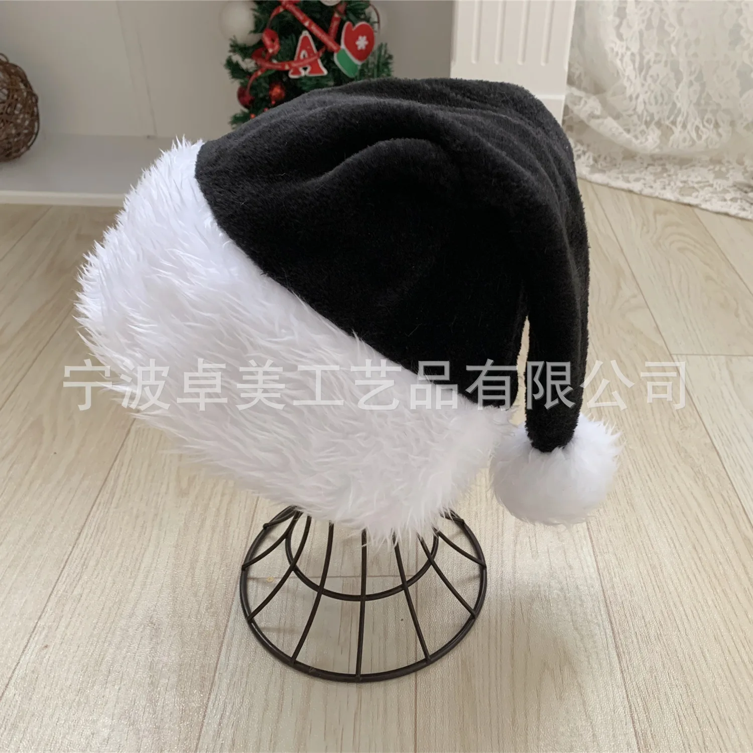 Cappello da Babbo Natale di Natale Cappello lungo rosa in peluche rosso nero per adulti e bambini Forniture per feste festive di Capodanno unisex 2025