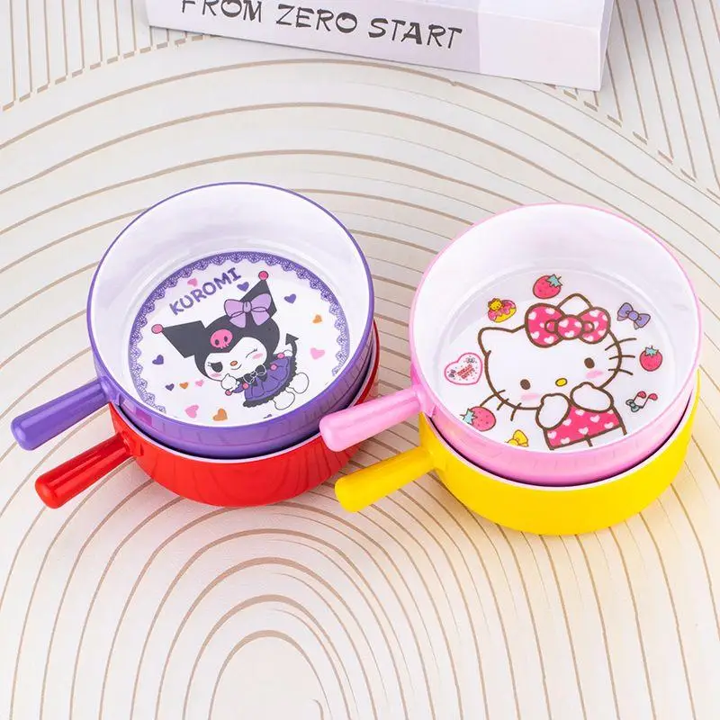 

Творческая посуда Hello Kitty аниме Miniso Милая мультяшная миска с ручкой против ожогов миска для общежития фруктов салата мгновенной лапши супа миска