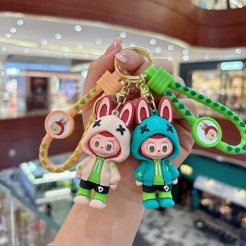 

Labubu Cartoon Trendy PVC Keychain Doll Creative Student Bag Pendant Couple Small Gift Keychain Girl Gift