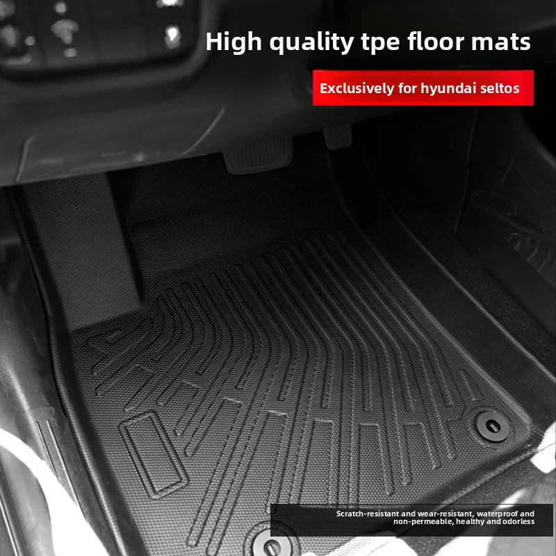 

Подходит для Kia Seltos 22-24 годов выпуска (Корея), 3D-коврики из всепогодного материала TPE, защитные от грязи.