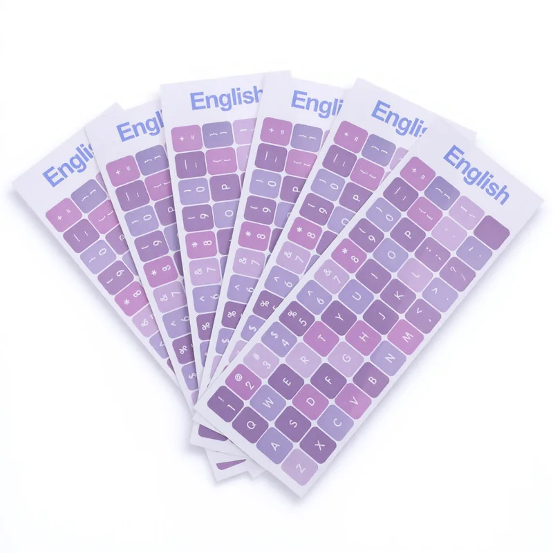 

6pcs Keyboard Stickers English Replacement For Laptop Desktop Computer Wired Wireless Keyboard Letters Skin Labels