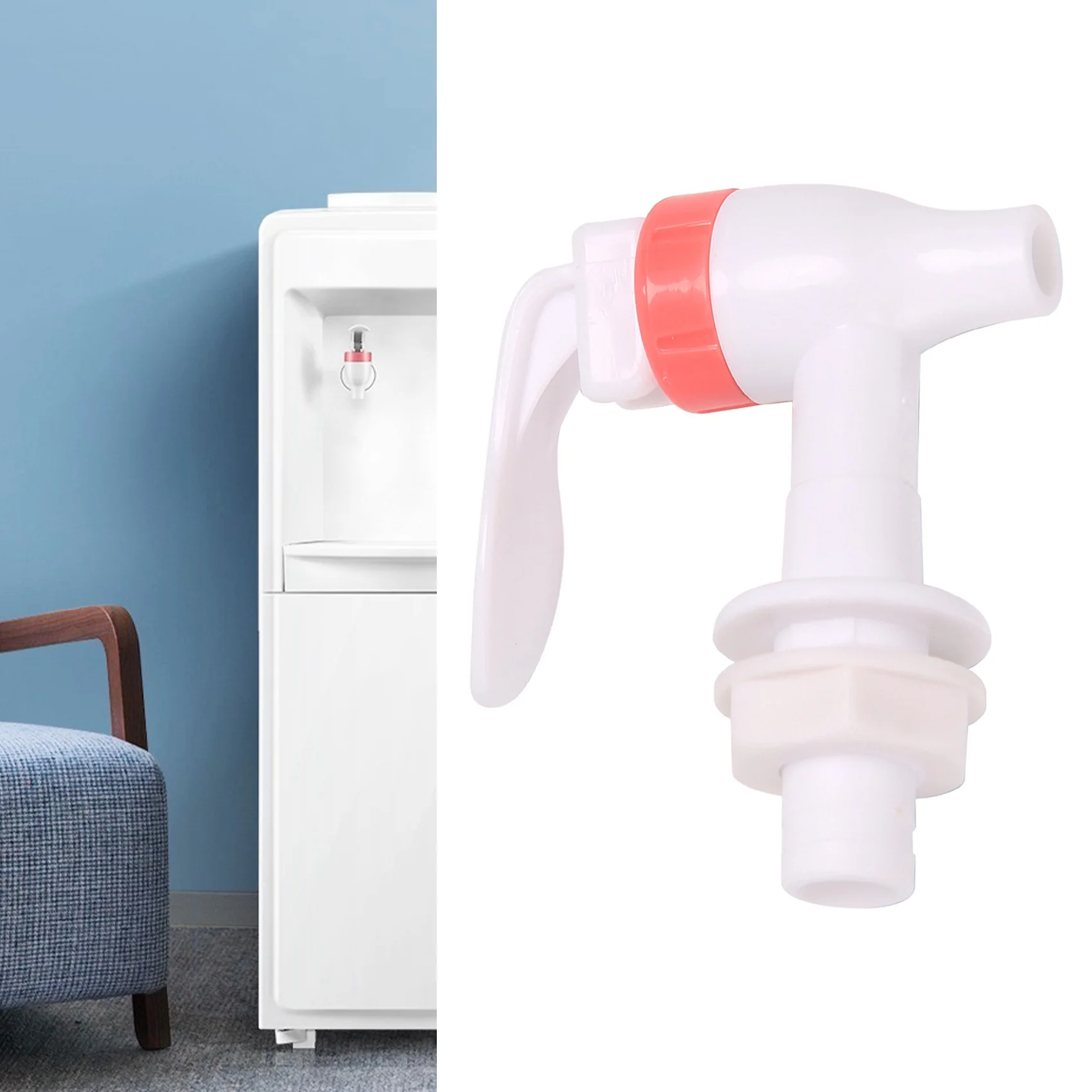 Spare Part Faucet Plastic Tap Drain Tap Dispenser White Pink