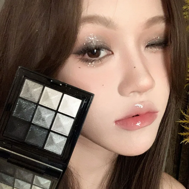 Dark Rose Eyeshadow Palette Black Eye Makeup Palette Long Lasting Glitter Eye Shadows Korean Party Cosmetics Make Up Palette