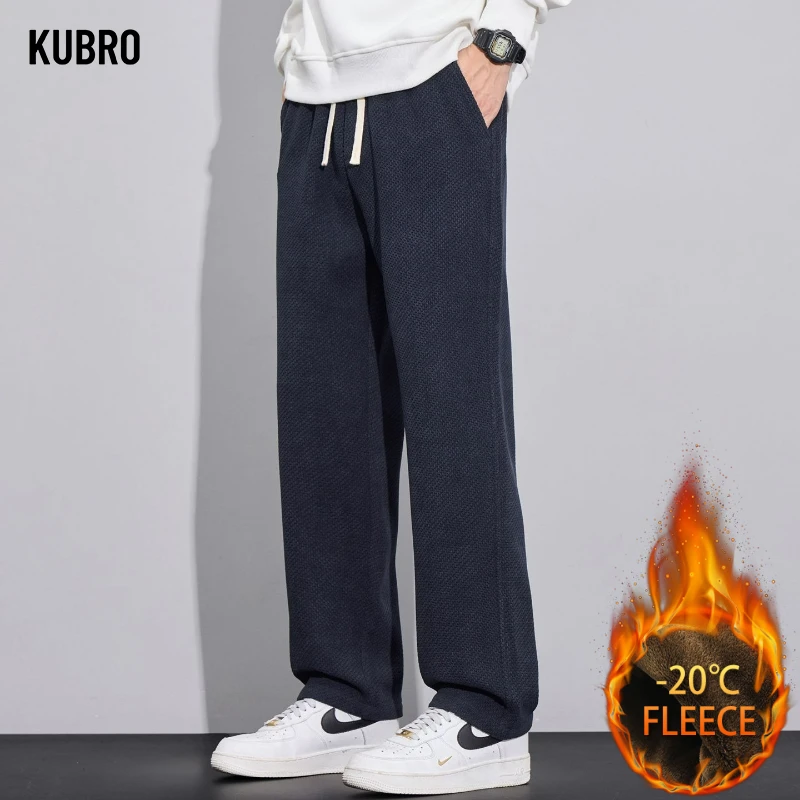 

Classic Style Men Autumn Winter Thicken Fleece Pants Fashion Business Causal Cotton Solid Office Pants High Quality Men Trousers