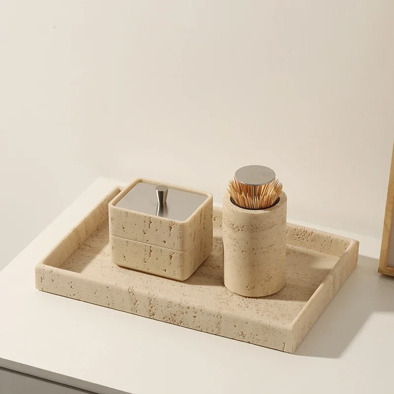 AhunderJiaz-Wabi-Silent Style Toothpick Holder, Press-On Tube, Vintage, Living Room, Dining Table, Ornament, Home Decoration