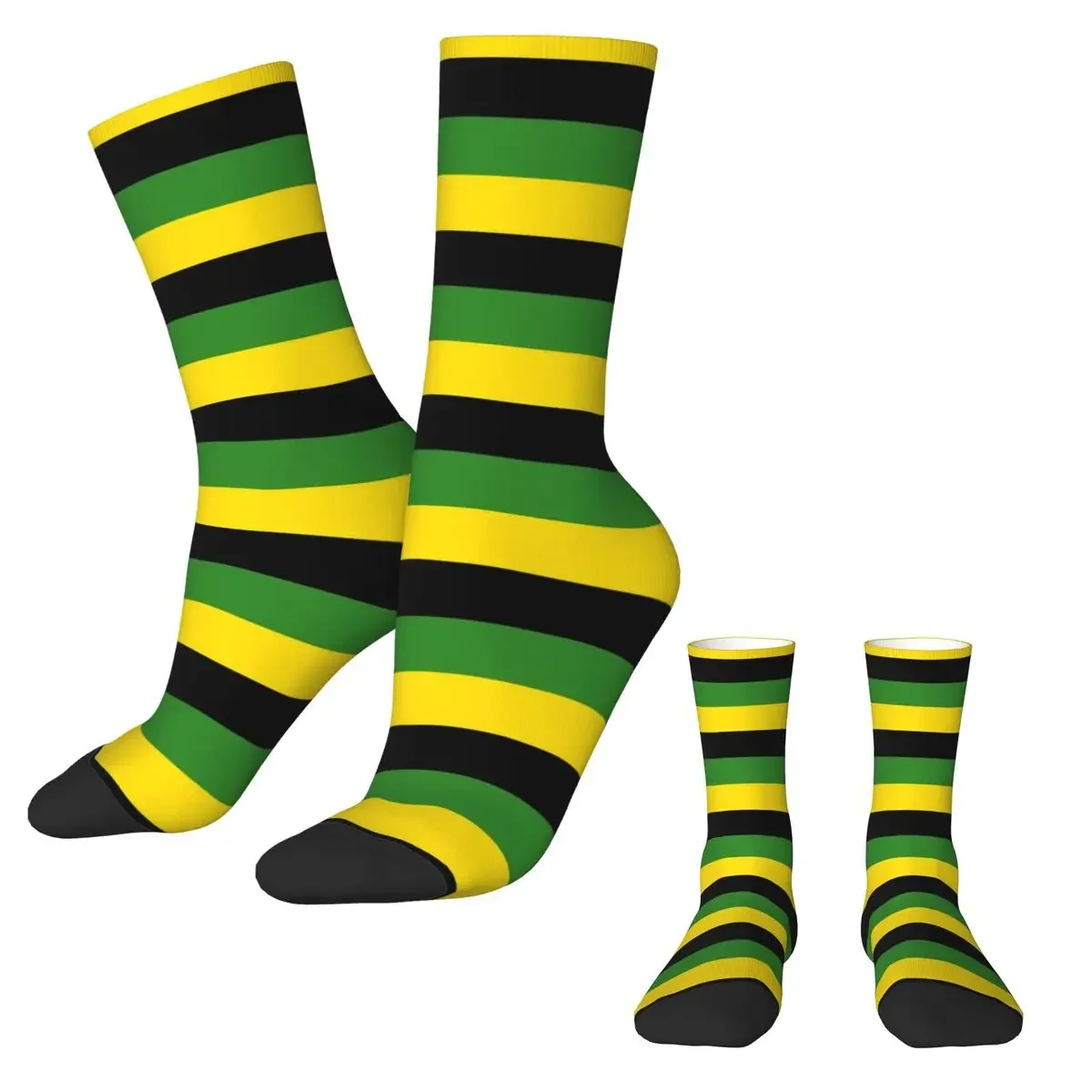 Jamaica Flag Socks Black Yellow Green Stripes Modern Stockings Unisex Comfortable Cycling Socks Autumn Custom Non-Slip Socks