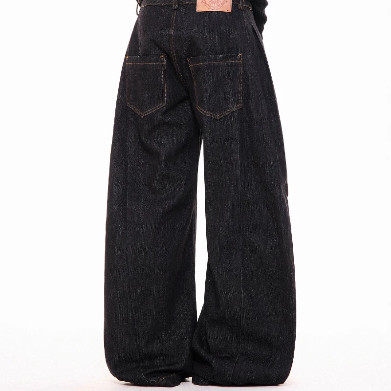 American Retro Design Black Women's Jeans 2025 Autumn New Sweet Cool Loose Versatile Slimming Wide-Leg Trousers Ladies