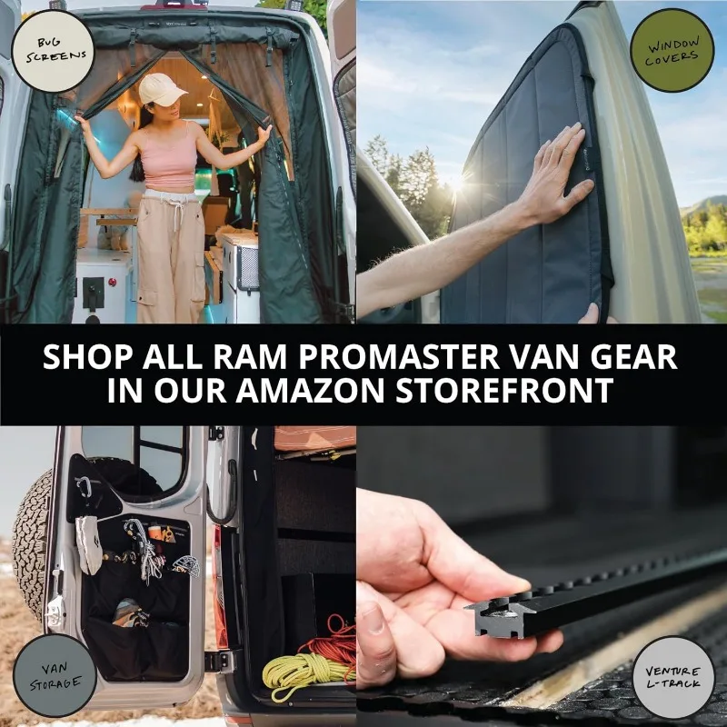 VanEssential Magnetic Closure Sliding Door Bug Screen Designed for Ram Promaster Van