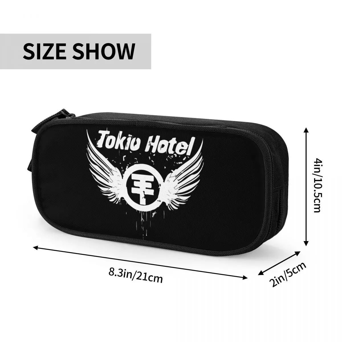 Large Capacity Pen Box Tokio Hotel Logo Office Supplies Rock Music Double Layer Pencilcase Girl Makeup Bags Birthday Gift