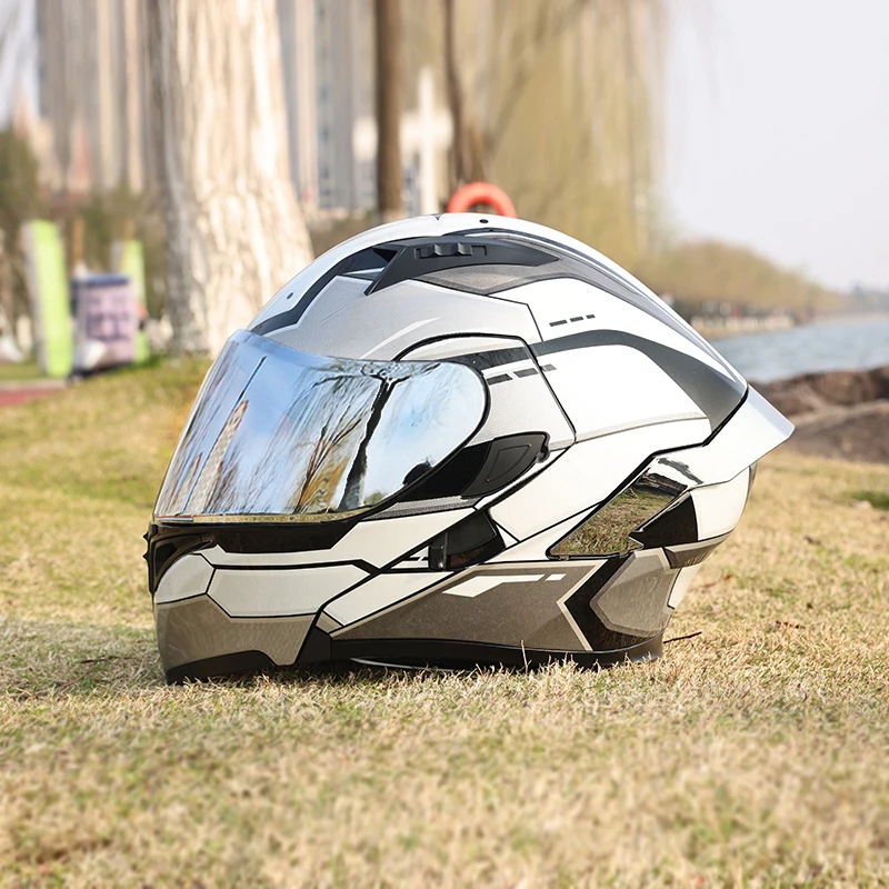 

ORZ-991-Unisex Flip Up Motorcycle Helmet, Tough ABS Shell Dual Sun Visor, DOT Standard Impact Resistant Touring Helmet