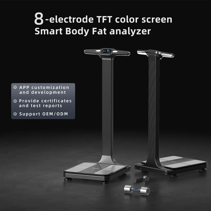 8 Electrodes Biopedancia Scale Dual Frequency Body Composition Weight Body Scan Analysis Scale Body Bioimpedance Scale