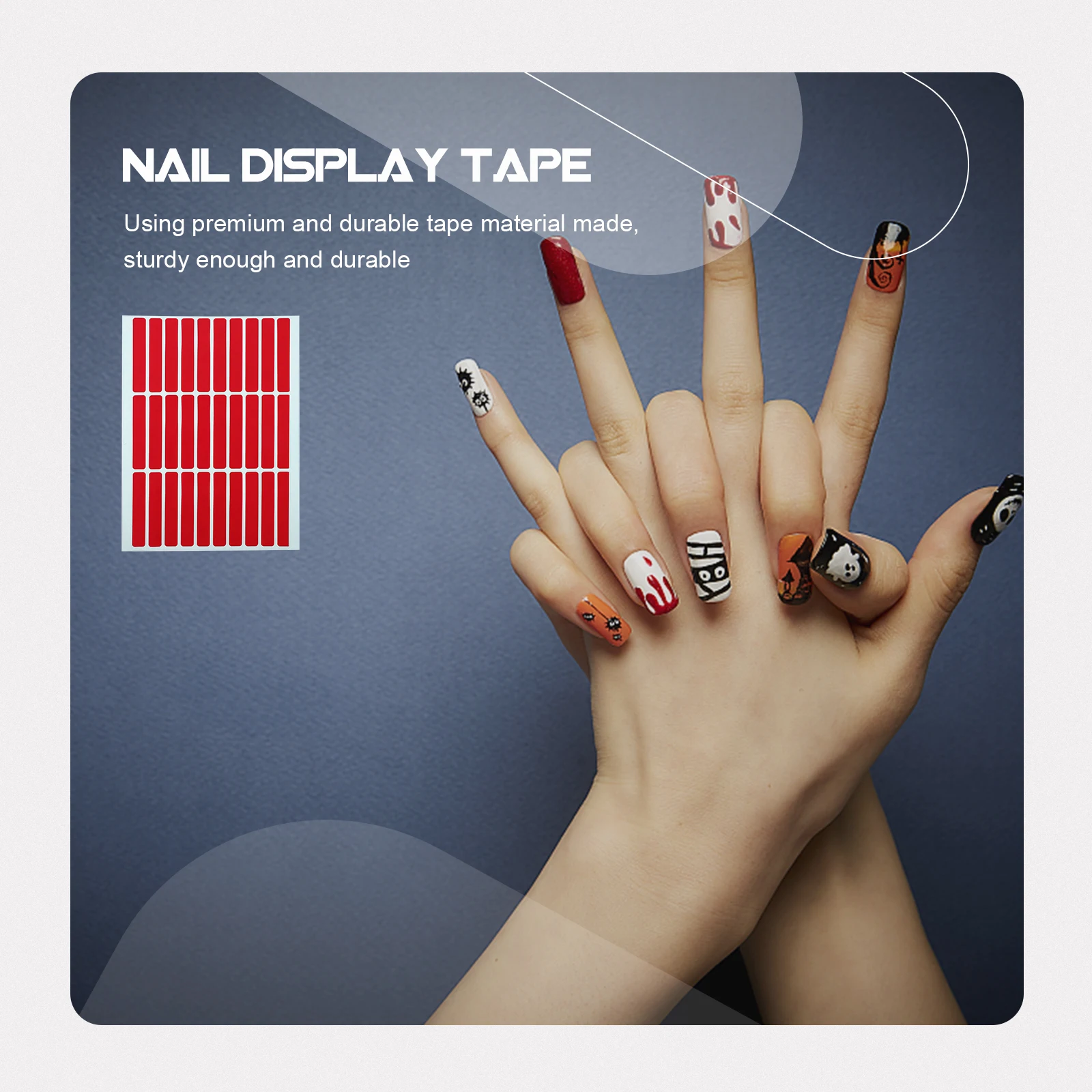 

5Sets Nail Display Board Tape Adhesive Double-Sided Nail Art Display Stand Strip Reusable Strong Sticky Manicure Tools