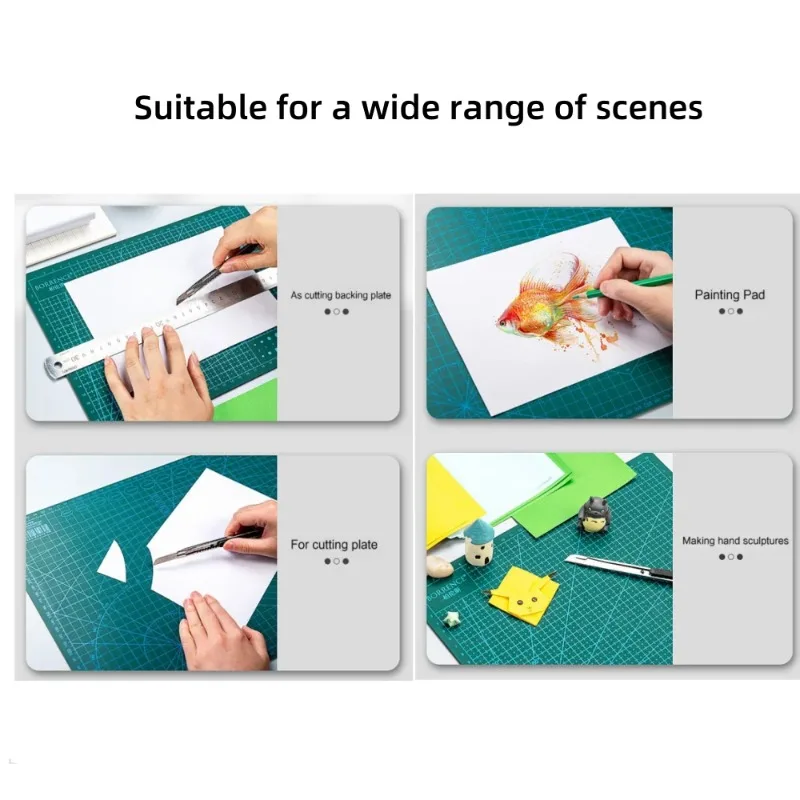 Borrence 1pc Large Cutting Mat Self Healing Double Side A4 A5 Cutting Pad for Crafting Silhouette Grid Green Sewing Cutting Mat