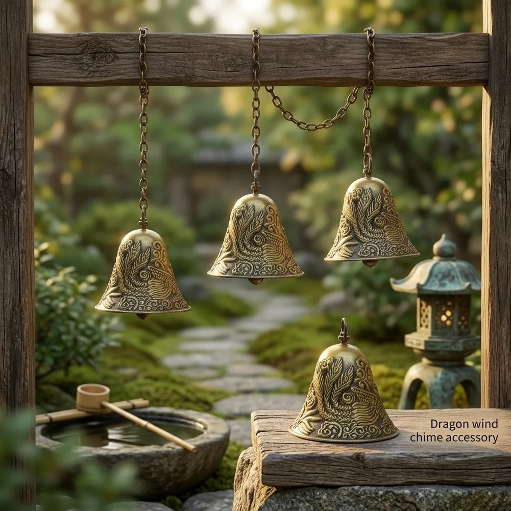 Brass-Finished For Animal Bells for Livestock Monitoring Zinc Alloy Wind Chime Set 6x6cm 3/4pcs Elegant Antique Design