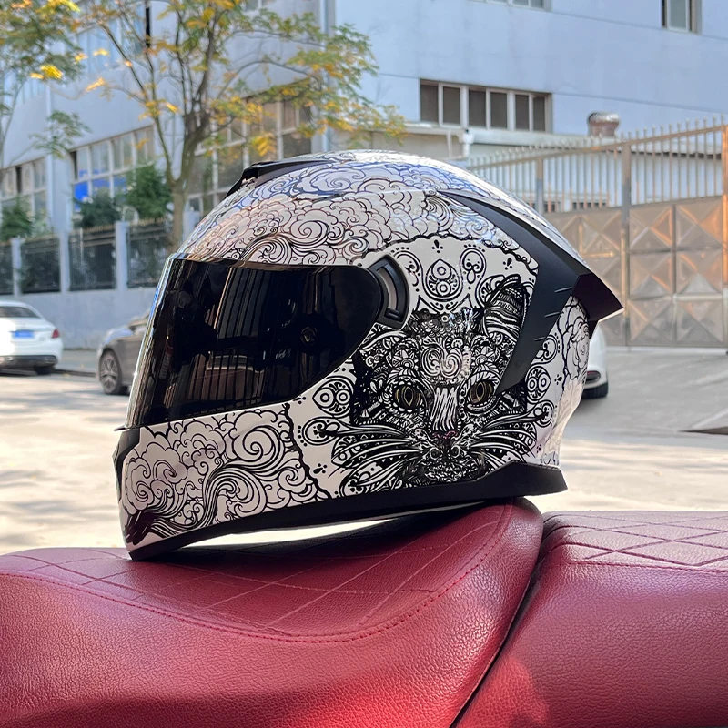 Casco de motocicleta para adulto, protector integral de carreras, con certificación DOT