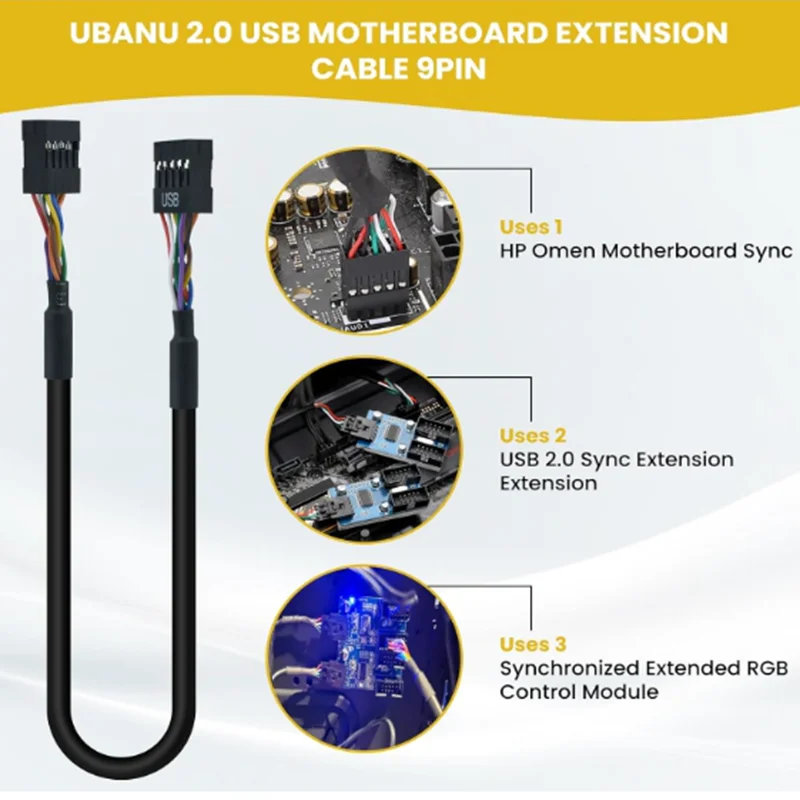 USB 2.0 Internal Motherboard Header Cable USB 2.0 9pin Female to Female Internal Motherboard Header Cable