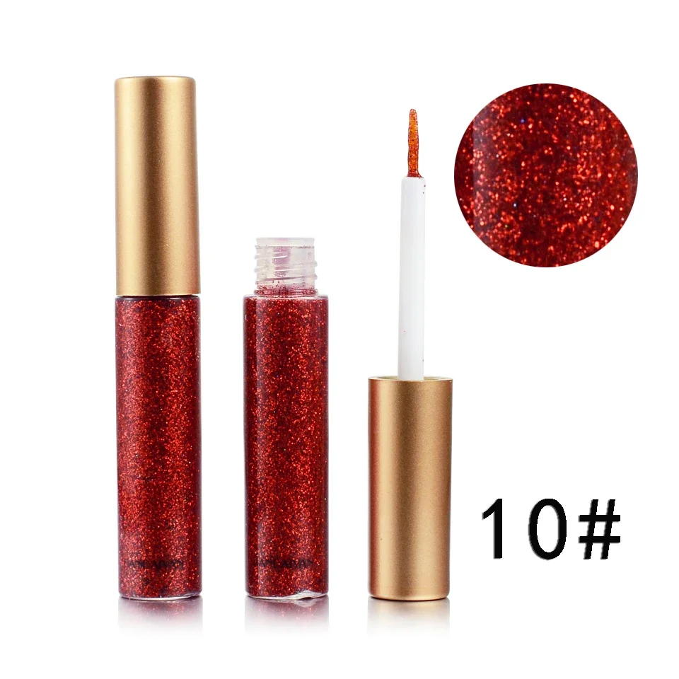HANDAIYAN Glitzer-Flüssig-Eyeliner-Stift Funkelndes Hochglanz-Pigment Bühnen-Diamant-Lidschatten Langanhaltend Wasserfest Augen-Make-up – Detail 19